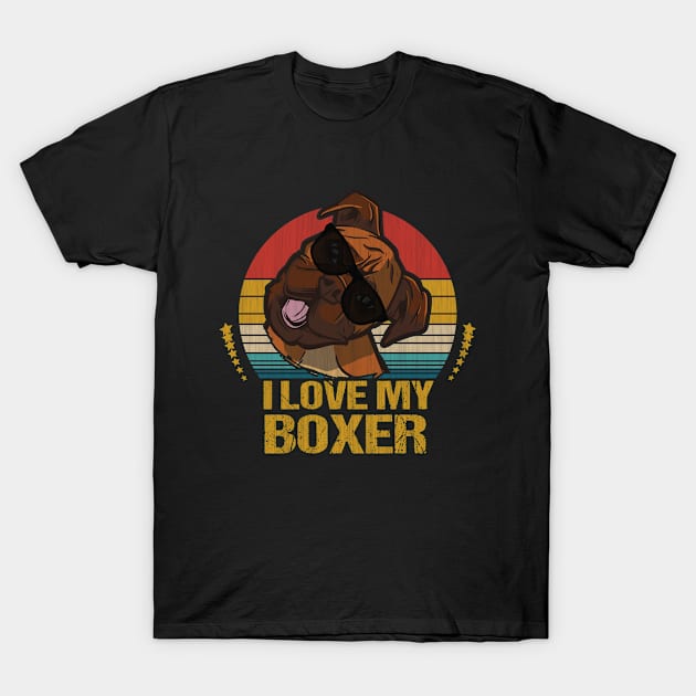 I Love My Boxer Dog Funny T-Shirt by Gtrx20